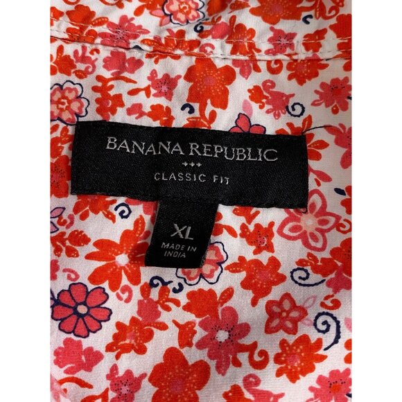 Banana Republic Women’s XL Pink Floral Button-Up Shirt Classic Fit Casual Comfy - Picture 3 of 13